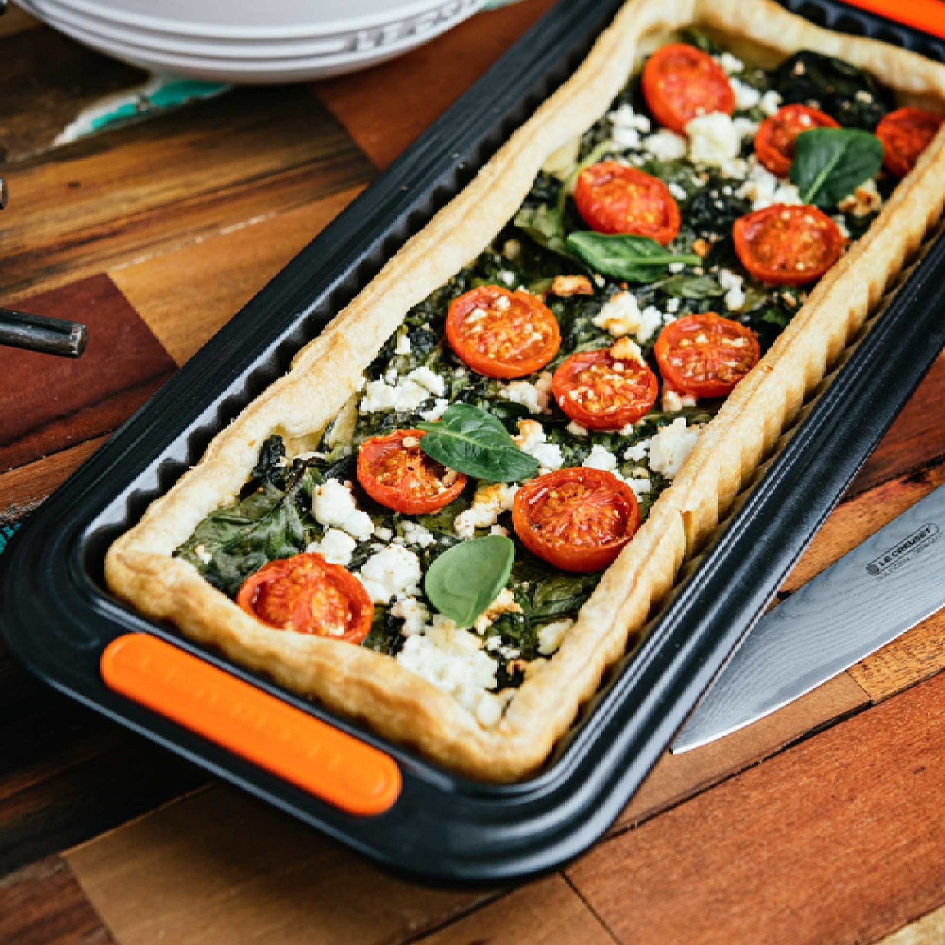 Molde Tarta Rectangular Con Base Extraíble Le Creuset2#Negro