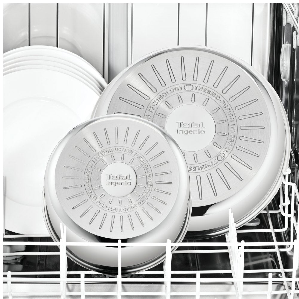 Bateria De Cocina Acero Inoxidable Ingenio 6 PCS Con Mango Removible Tefal3#Gris