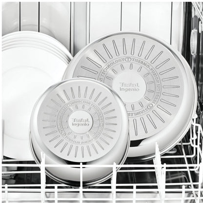 Bateria De Cocina Acero Inoxidable Ingenio 6 PCS Con Mango Removible Tefal3#Gris