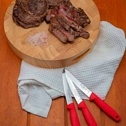 Juego de Cuchillos Para Asado + Tabla Para Picar 30 x 5 Cm1#Rojo