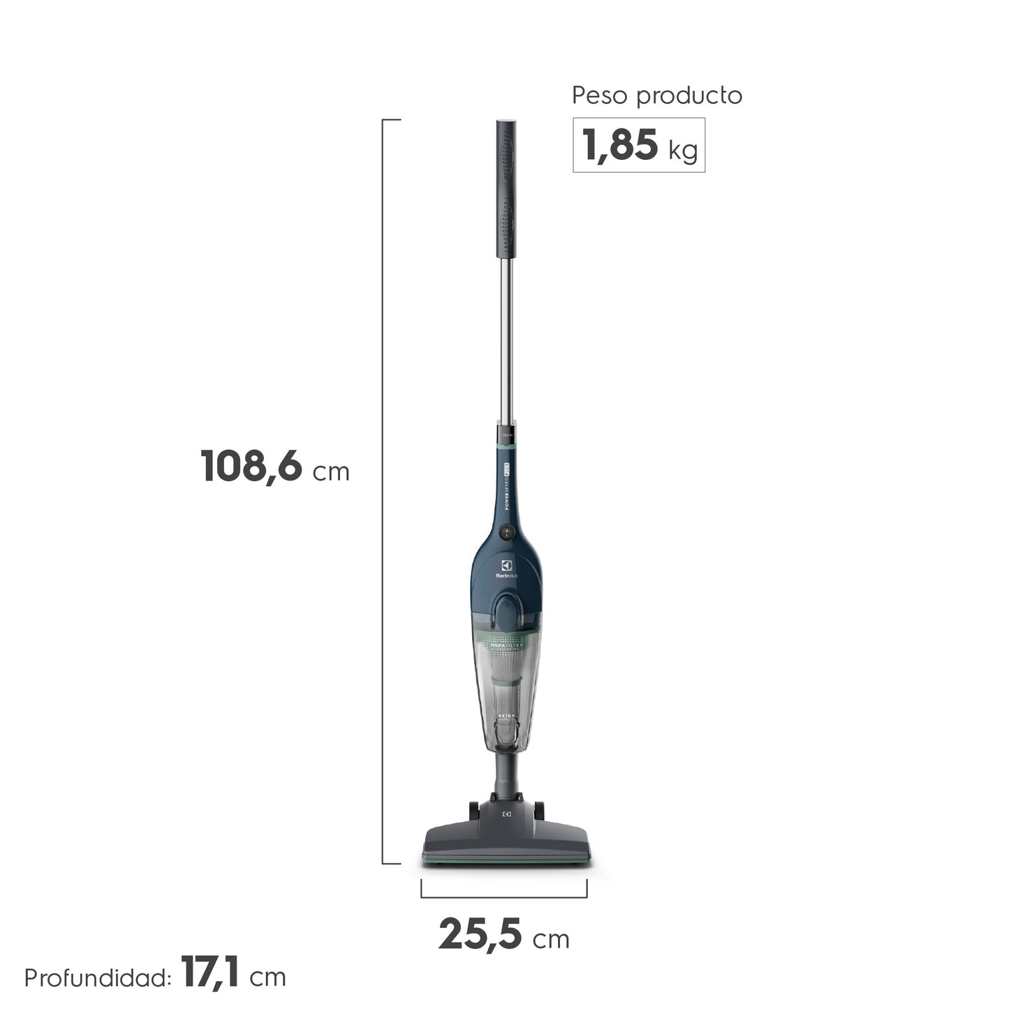Aspiradora Vertical con Cable 700W 2 en 1 con Filtro HEPA STK14 Electrolux3#Azul