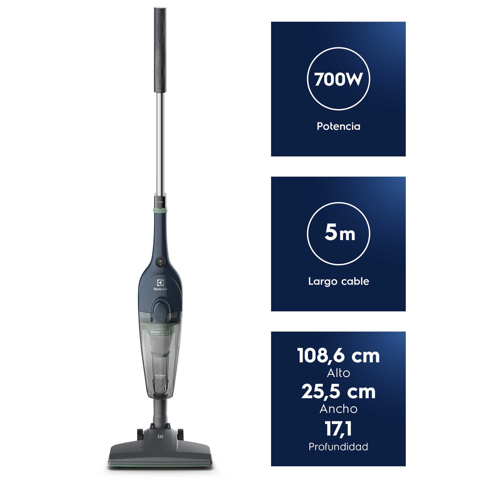 Aspiradora Vertical con Cable 700W 2 en 1 con Filtro HEPA STK14 Electrolux8#Azul