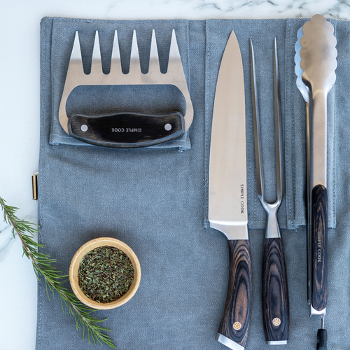 Set Estuche Accesorios Parrillero Simple Cook