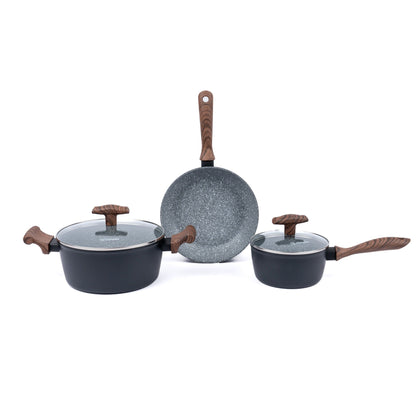 Batería De Cocina Antiadherente Oregon 5 Pzs Simplit12#Negro