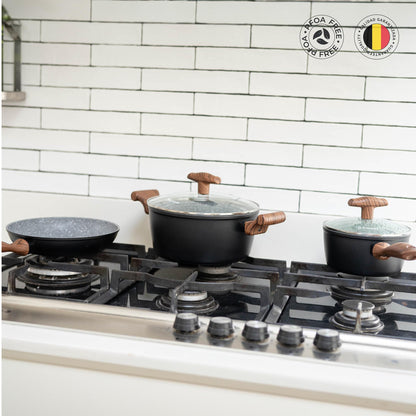Batería De Cocina Antiadherente Oregon 5 Pzs Simplit8#Negro