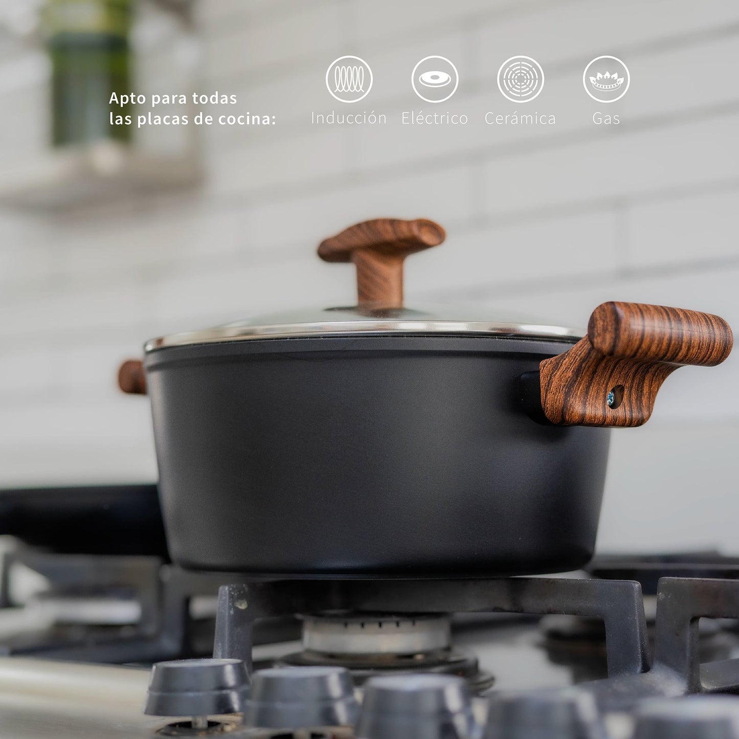 Batería De Cocina Antiadherente Oregon 5 Pzs Simplit9#Negro