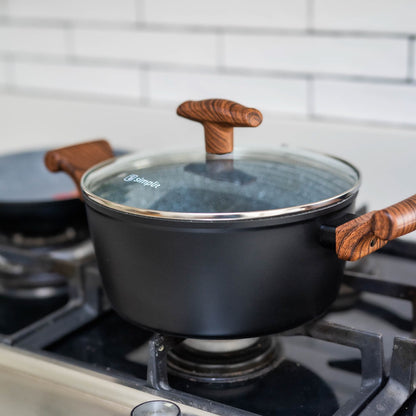 Batería De Cocina Antiadherente Oregon 5 Pzs Simplit7#Negro