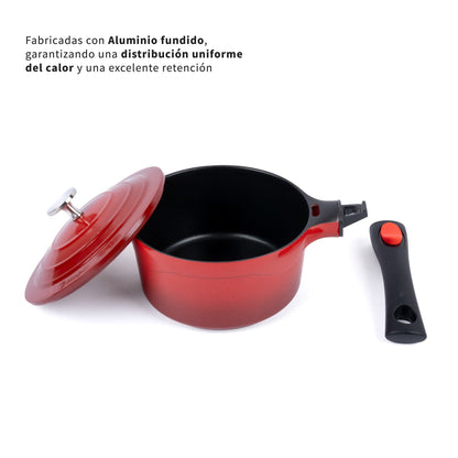 Batería de Cocina Antiadherente Toulouse 7 Pzs + Accesorios Simplit7#Rojo