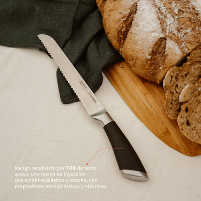 Set Cuchillos Küche 5 pcs Acero Inoxidable + Base Simplit4#Sin color