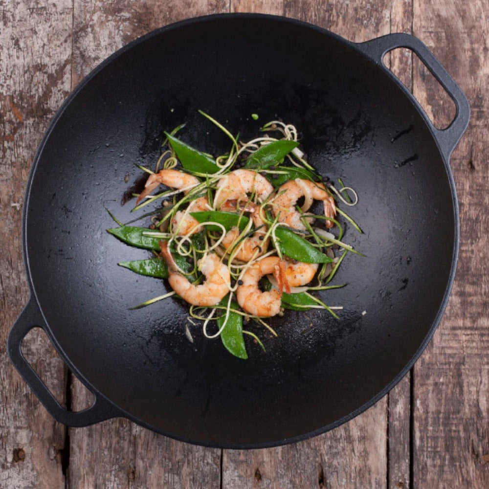 Sartén Wok Hierro Fundido 36 Cm Victoria1#Negro