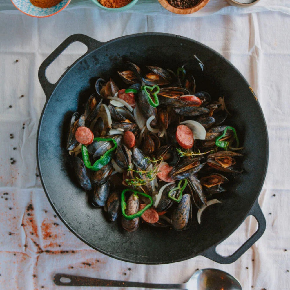 Sartén Wok Hierro Fundido 36 Cm Victoria2#Negro