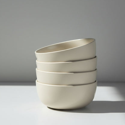 Set 4 Bowls Cerámica Melimoyu Decoexpress6#Marfil