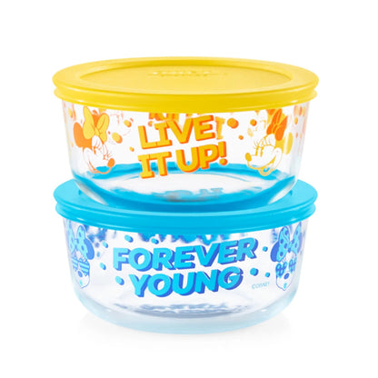 Set 2 Contenedores De Vidrio Con Tapa Disney Minnie Pyrex1#Sin color