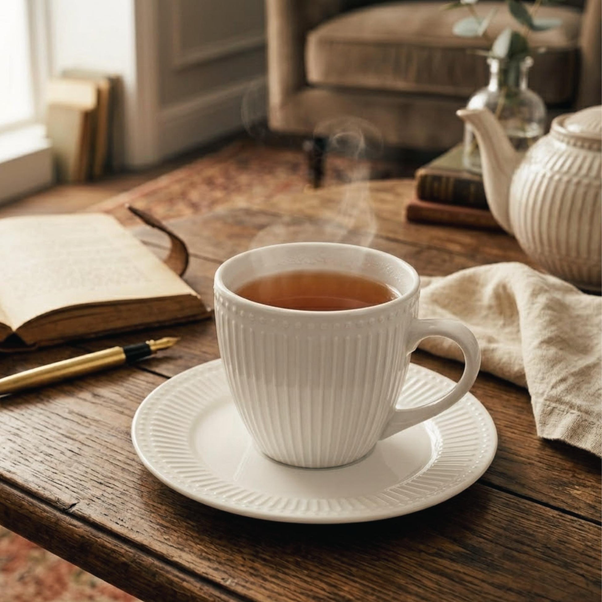 Set 6 Tazas + 6 Platos TÃ© o CafÃ© Porcelana Abbey 210 ml (10).jpg