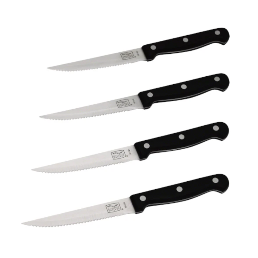 Set De 4 Cuchillos Para Carne Chicago Cutlery1#Negro