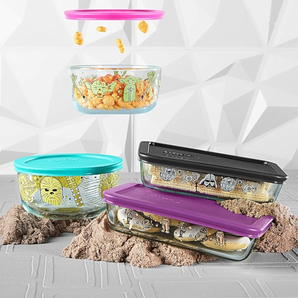 Set De 4 Fuentes Redondas Con Tapa Star Wars Pyrex2#Sin color