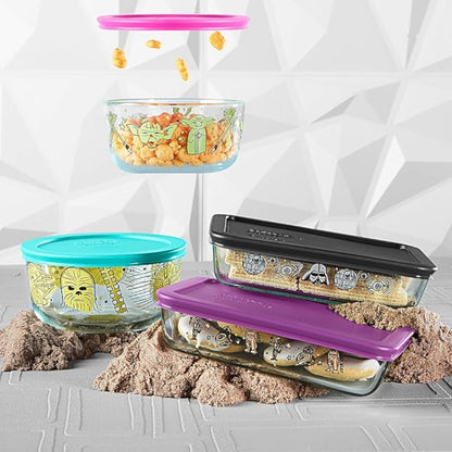 Set De 4 Fuentes Redondas Con Tapa Star Wars Pyrex2#Sin color