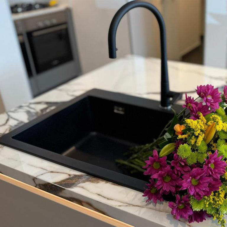 Lavaplatos Bajo/Sobre Cubierta Cuarzo Signus N 100 XL Schock1#Negro