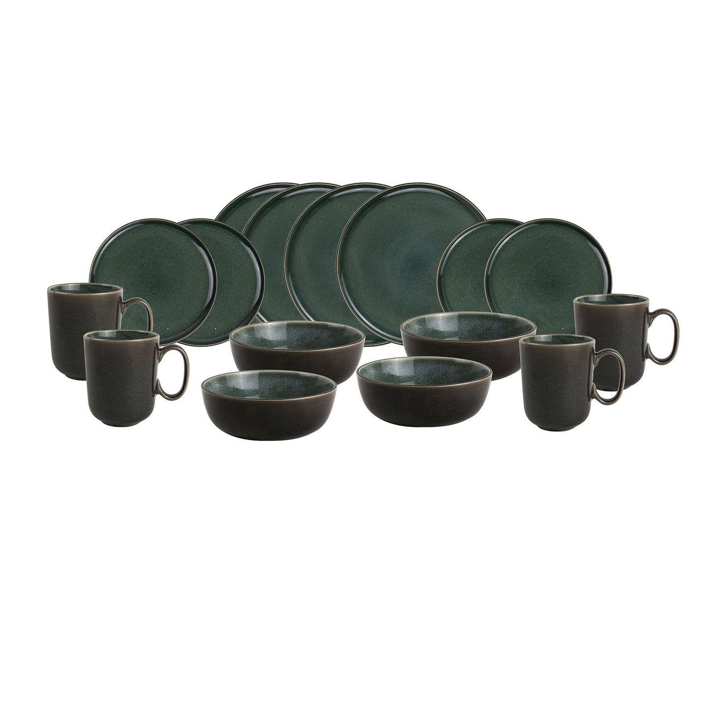 Juego de Loza Moscú 16 Pzs Vajilla Cerámica Decoexpress5#Verde