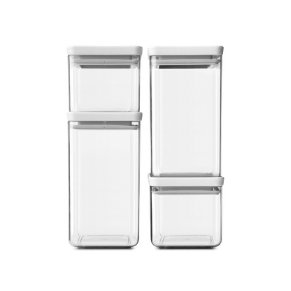 Juego De 4 Contenedores Cuadrados Tasty 0.7 -1.6 Lts Brabantia6#Blanco