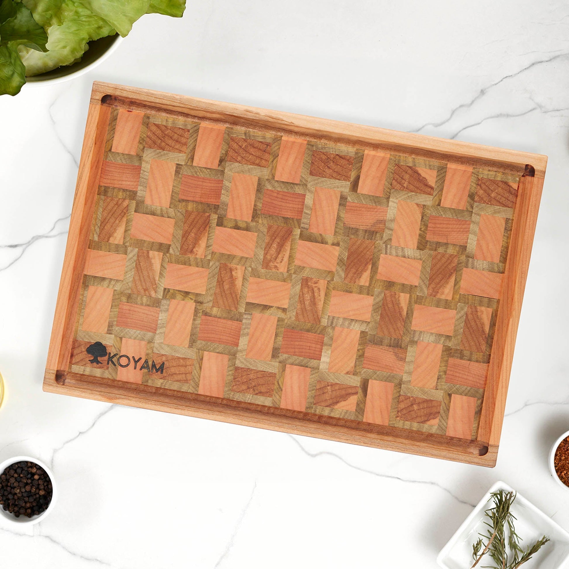 Tabla Cortar Tipo End Grain Madera Nativa Koyam11#Madera