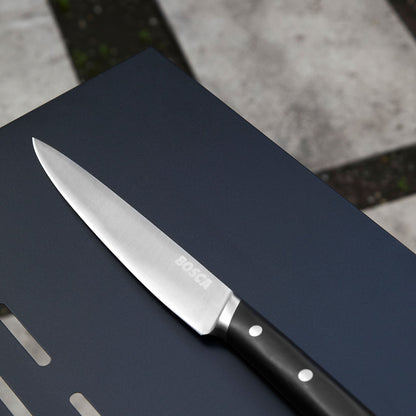 Tabla Parrillera + Cuchillo y Tenedor Bosca4#Madera