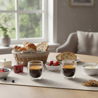 Set 4 Tazas Vidrio Doble Pared Espresso 80 ml Simplit3#Sin Color