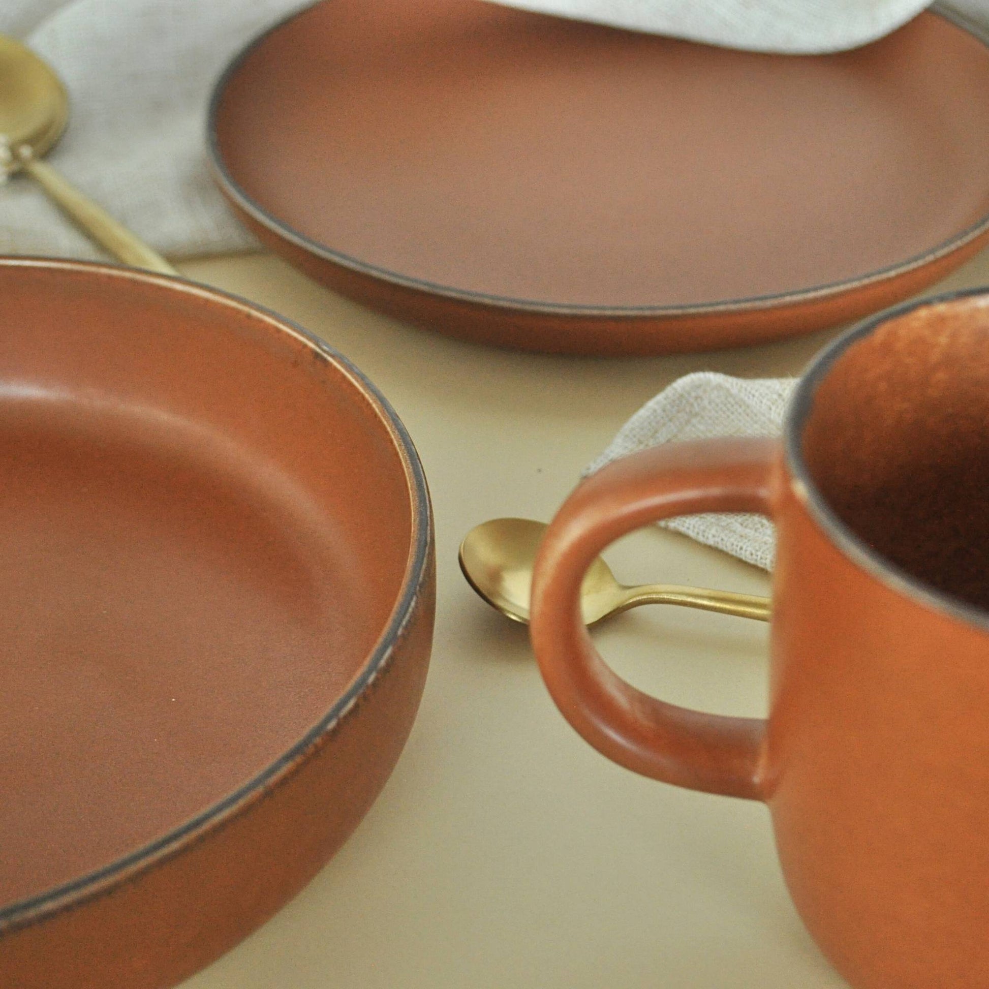 Juego de Loza 17 piezas Vajilla Cerámica Toscana Decoexpress3#Café