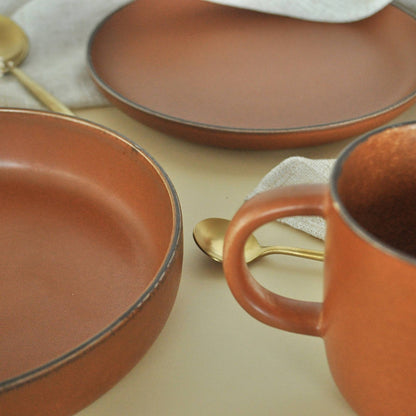 Juego de Loza 17 piezas Vajilla Cerámica Toscana Decoexpress3#Café