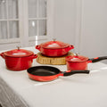 Batería de Cocina Antiadherente Toulouse 7 Pzs + Accesorios Simplit1#Rojo
