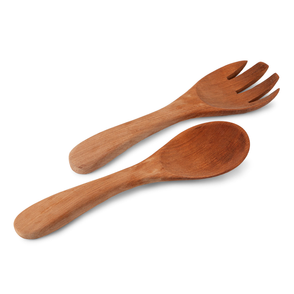 Set Ensalada Cuchara Tenedor Madera 30 Cm Milenaria Alerce2#Cafe
