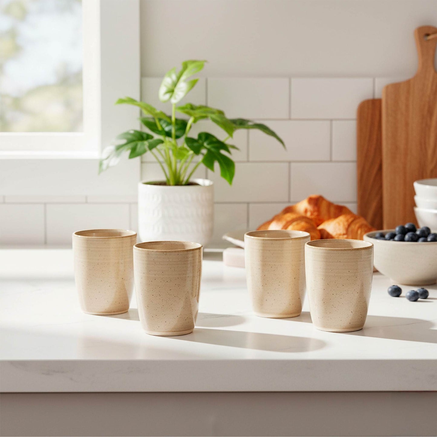 Set 4 Tazas Cerámica 330ml Siena Simplit3#Beige