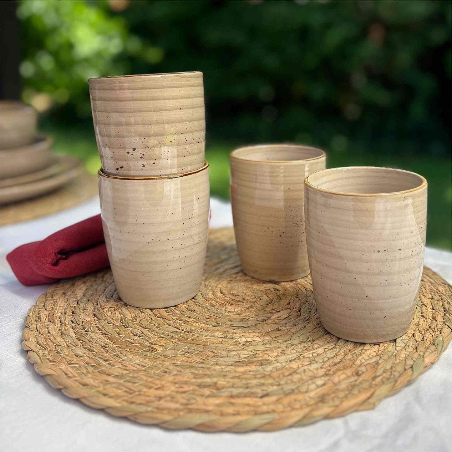 Set 4 Tazas Cerámica 330ml Siena Simplit2#Beige