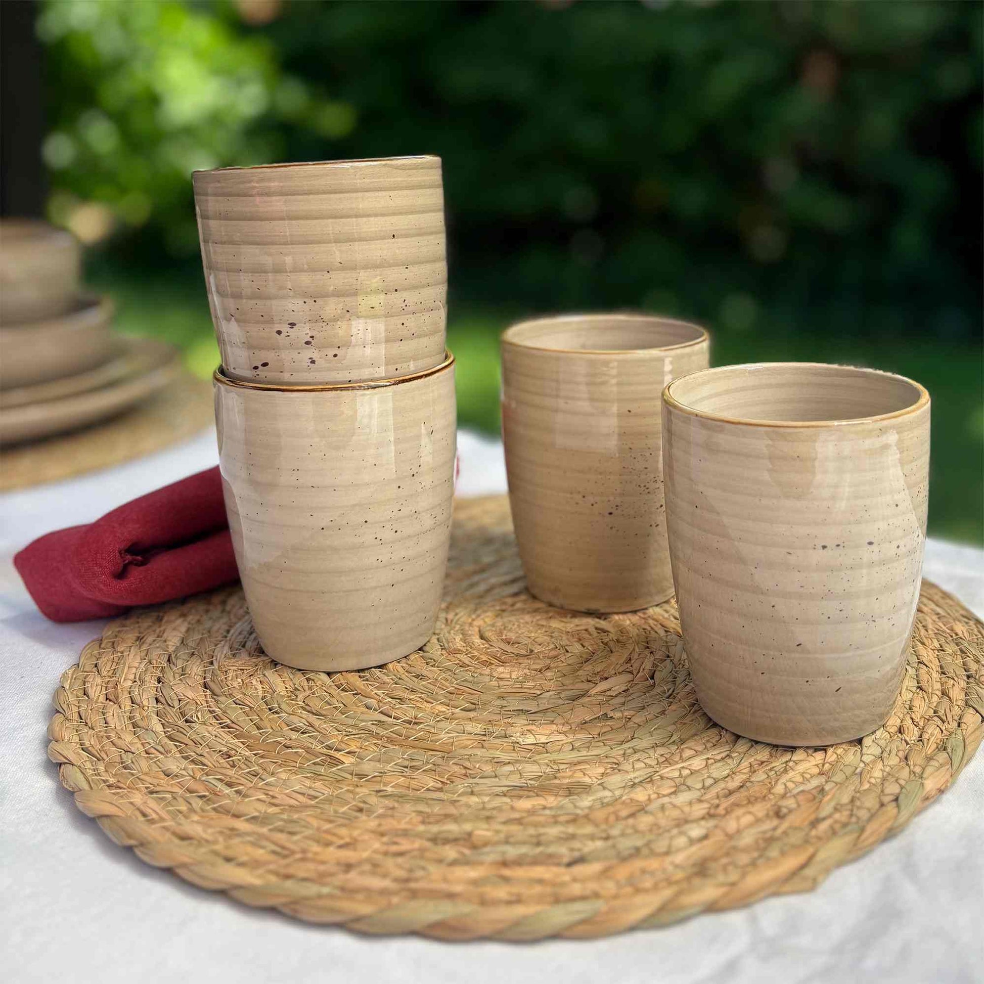 Set 4 Tazas Cerámica 330ml Siena Simplit2#Beige