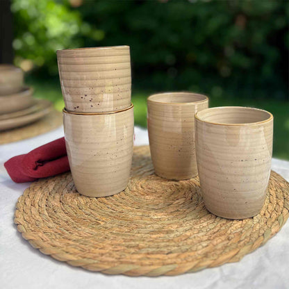 Set 4 Tazas Cerámica 330ml Siena Simplit2#Beige