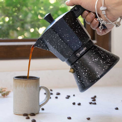 Pack Cafetera Italiana 12 Tz + Espumador 4 En 1 Simplit2#Negro