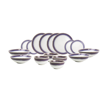 Juego de Loza Praga 16 Pzs Vajilla Cerámica Decoexpress3#Blanco