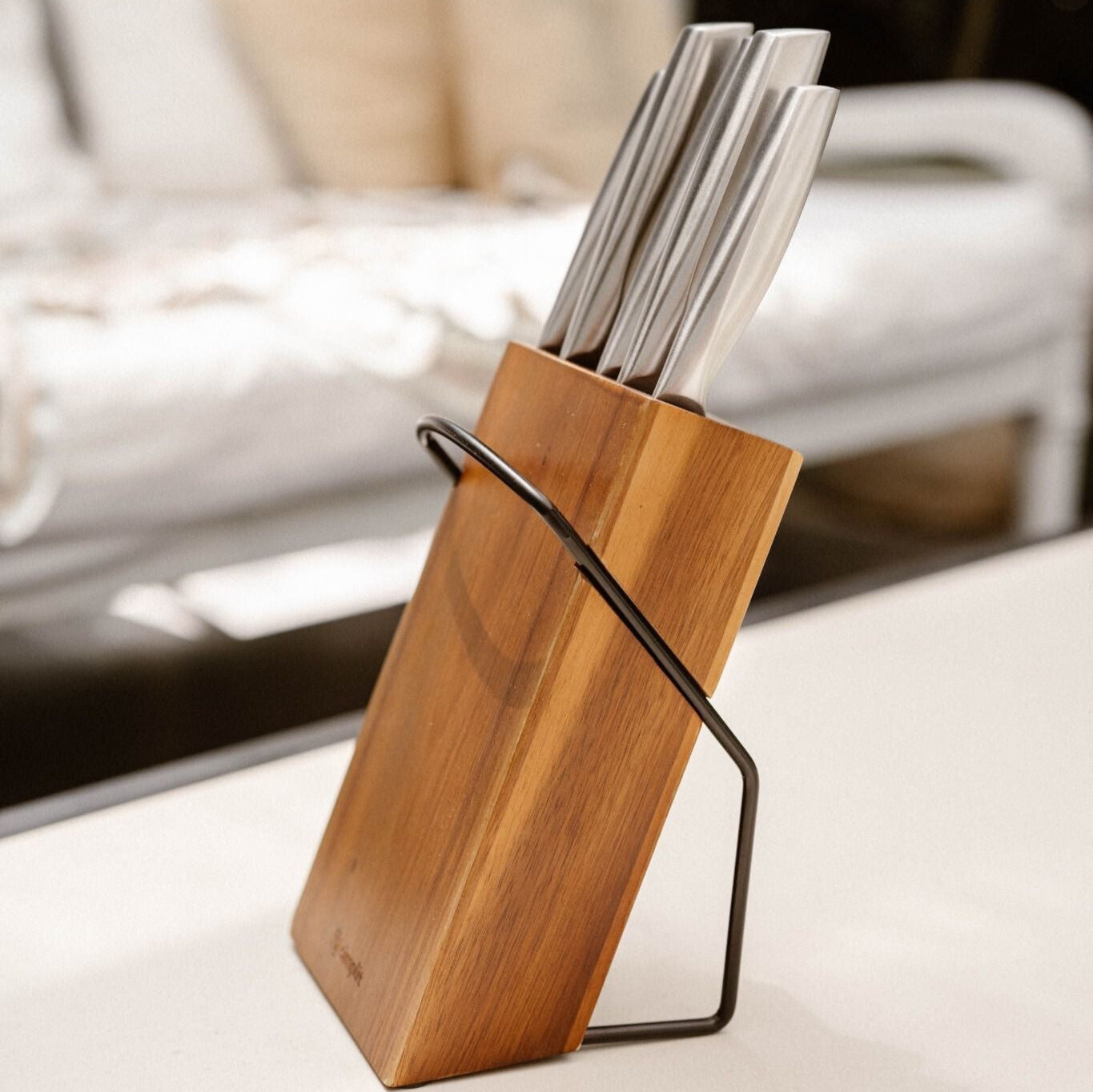 Set Cuchillos Stahl 5 Piezas Acero Inoxidable + Taco Simplit1#Sin color