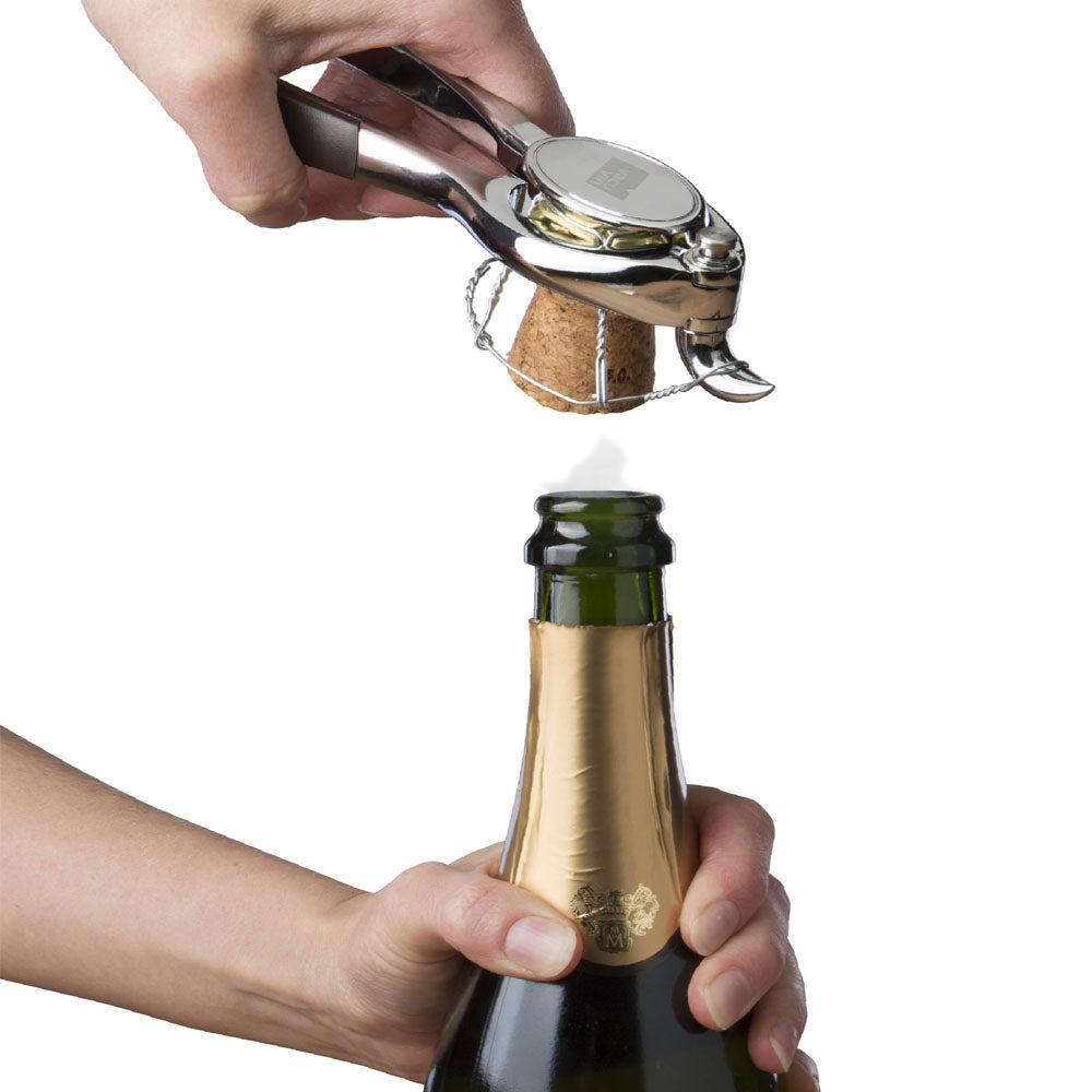 Abridor Todo-en-1 Botella Champagne VacuVin1#Gris