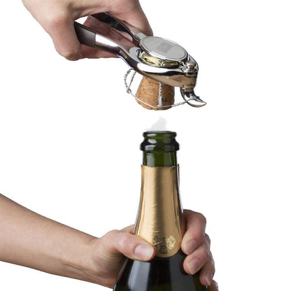 Abridor Todo-en-1 Botella Champagne VacuVin1#Gris