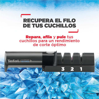 Afilador Cuchillos 3 Ranuras Ice Force Tefal3#Negro