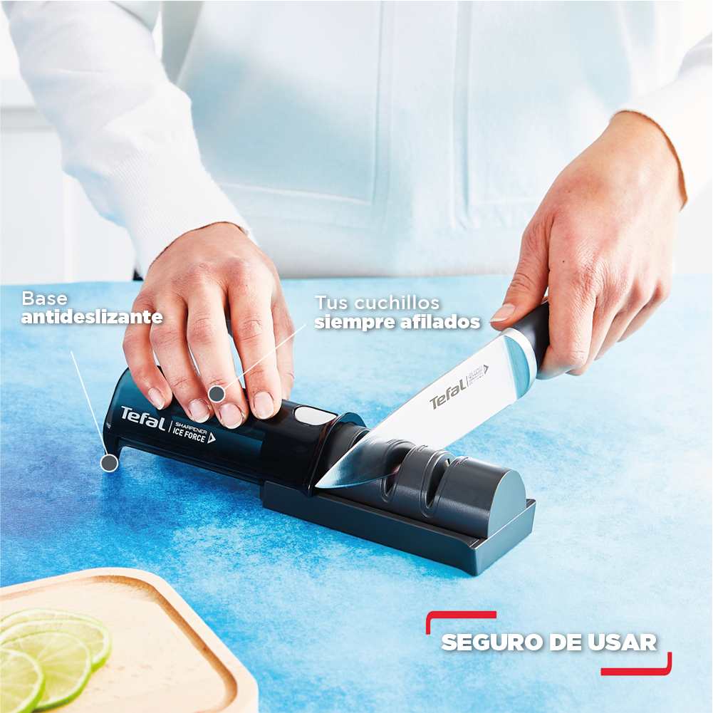Afilador Cuchillos 3 Ranuras Ice Force Tefal5#Negro