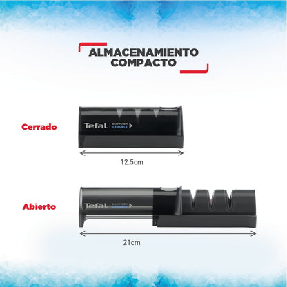 Afilador Cuchillos 3 Ranuras Ice Force Tefal6#Negro