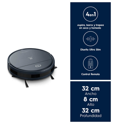 Aspiradora Robot  Limpieza 4 en 1 Sensor Anticolisión y Anticaída ERB40 Electrolux10#Azul