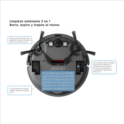 Aspiradora Robot Limpieza Autónoma 3 en 1 y Carga Inteligente ERB30 Electrolux12#Gris