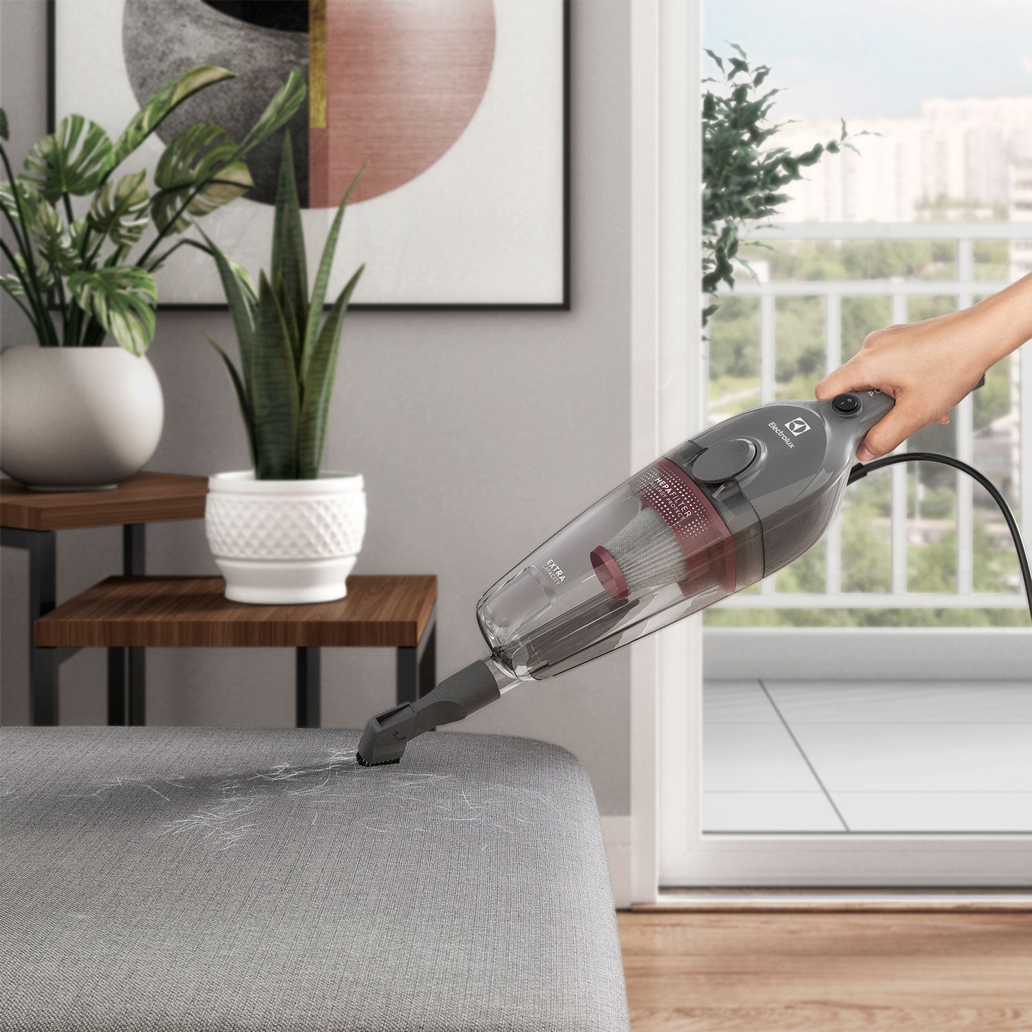 Aspiradora Vertical con Cable 700W 2 en 1 con Filtro HEPA STK15 Electrolux7#Gris
