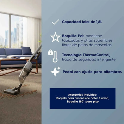 Aspiradora Vertical con Cable Electrolux 1800W 2 en 1 con Filtro HEPA STK26-Aspiradoras de arrastre