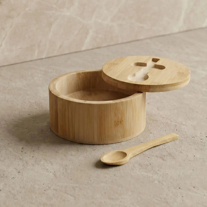 Azucarero/Salero Bamboo con Cuchara 12 cm-Accesorios de Cocina