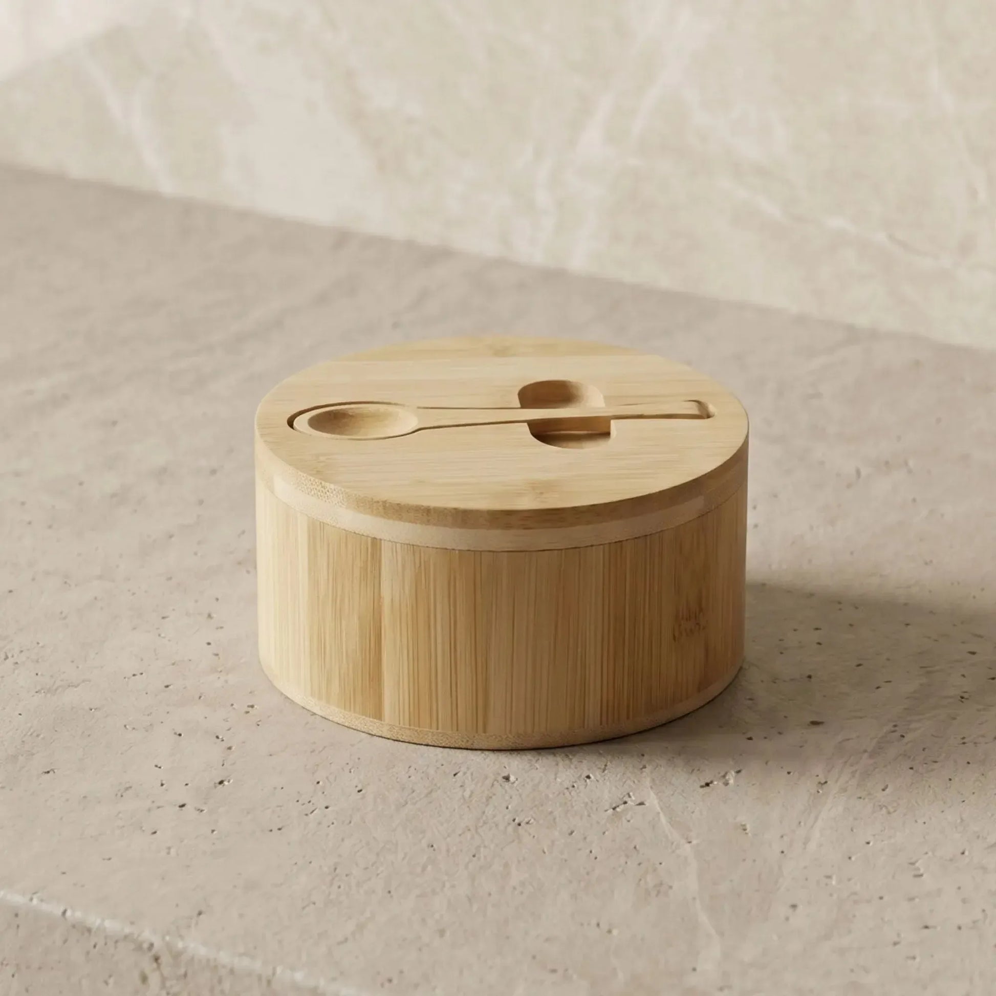 Azucarero/Salero Bamboo con Cuchara 12 cm-Accesorios de Cocina