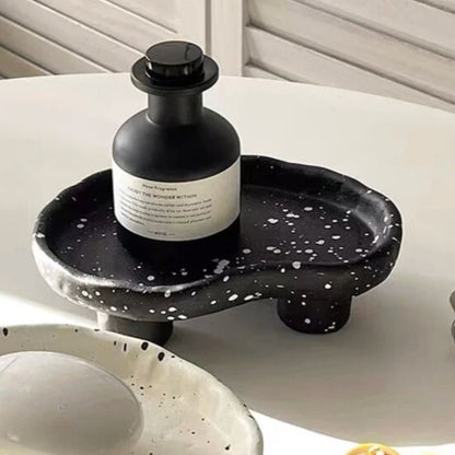 Bandeja Cerámica Pepper Terrazo Negro Santú Home & Deco2#Negro